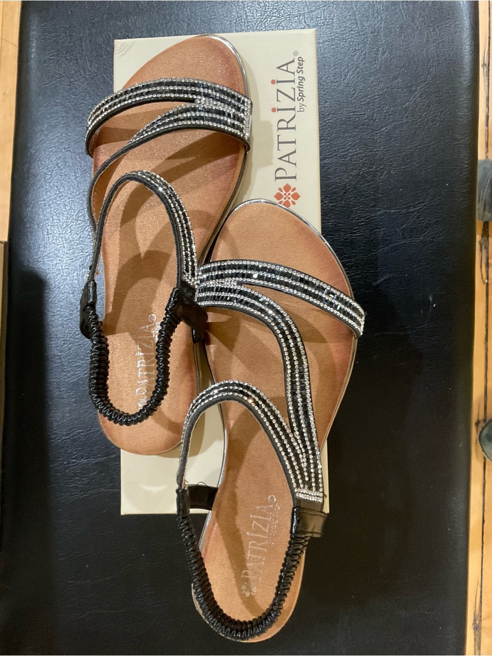 Patrizia Alella Black Beaded Strappy Women's Sandals